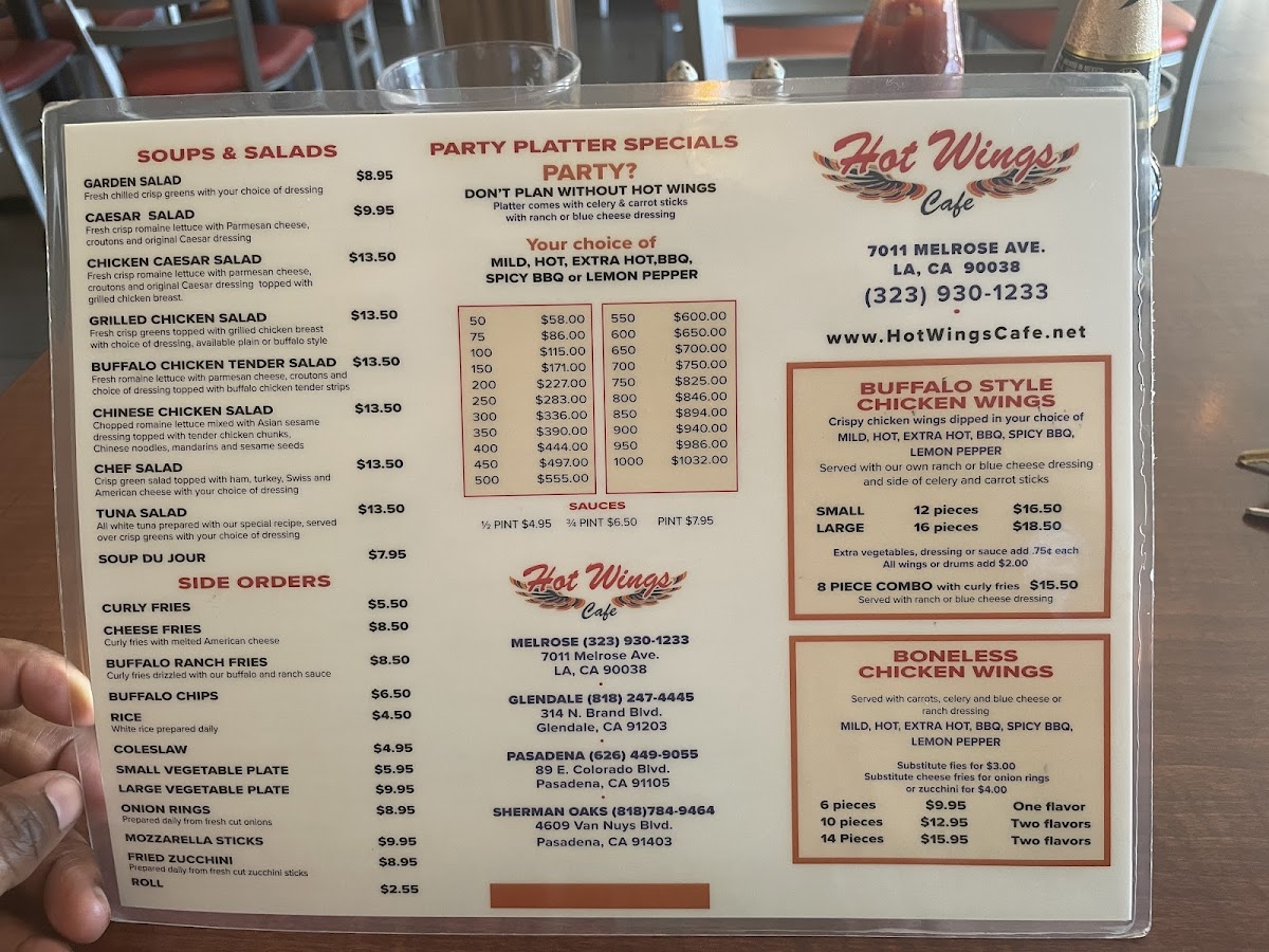 Hot Wings Cafe Menu - Image 2